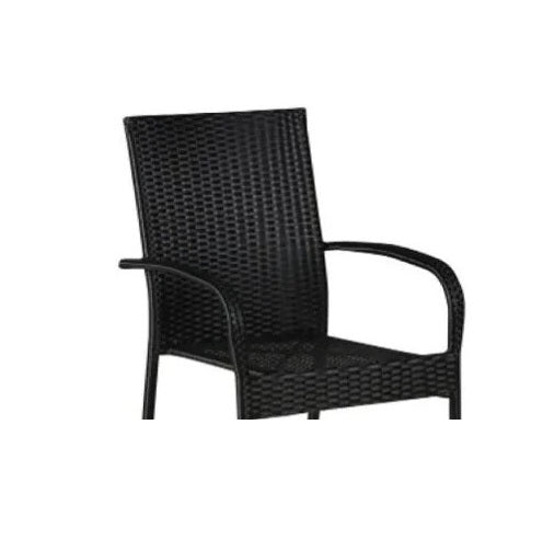 Chaise de jardin en résine tressée noire avec structure en acier