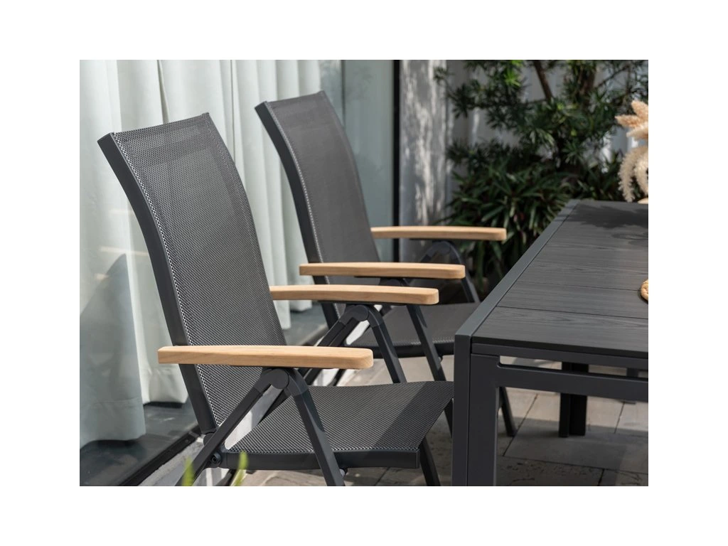 Chaises de jardin pliantes aluminium lot de 2 inclinables ESSENCE