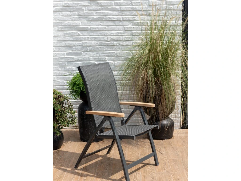 Chaises de jardin pliantes aluminium lot de 2 inclinables ESSENCE