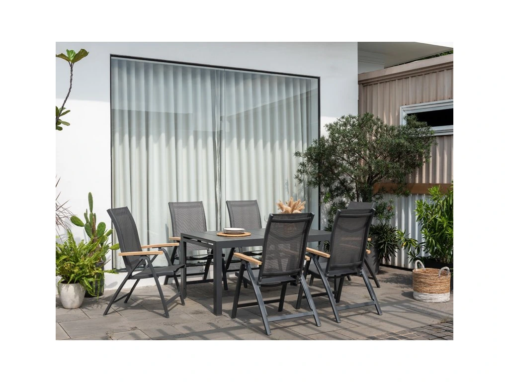 Chaises de jardin pliantes aluminium lot de 2 inclinables ESSENCE