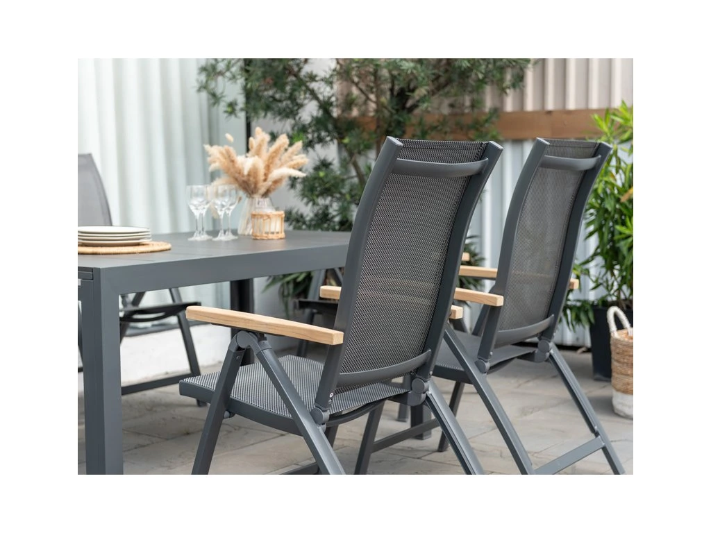 Chaises de jardin pliantes aluminium lot de 2 inclinables ESSENCE