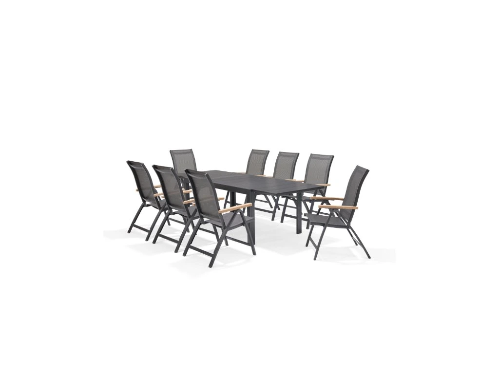 Chaises de jardin pliantes aluminium lot de 2 inclinables ESSENCE