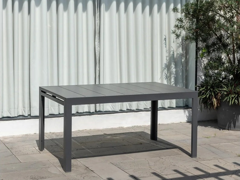 Table de jardin extensible Essence 156–246×95cm aluminium et Duraboard