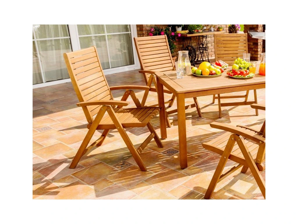 Lot 2 chaises jardin pliantes inclinables extérieur 5positions confort