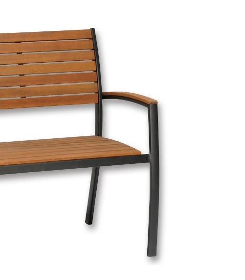 Banc de jardin 2 places avec dossier extérieur en aluminium FLAMINGO