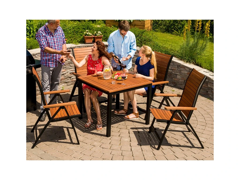Table de jardin aluminium 89x89 cm résistante extérieur terrasse FLAMINGO