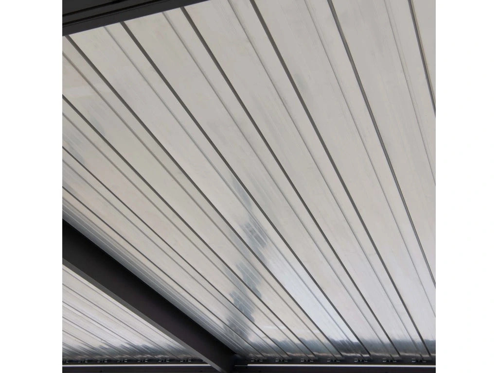 Pergola extérieure Matterhorn 406x306 cm LED toit à lames