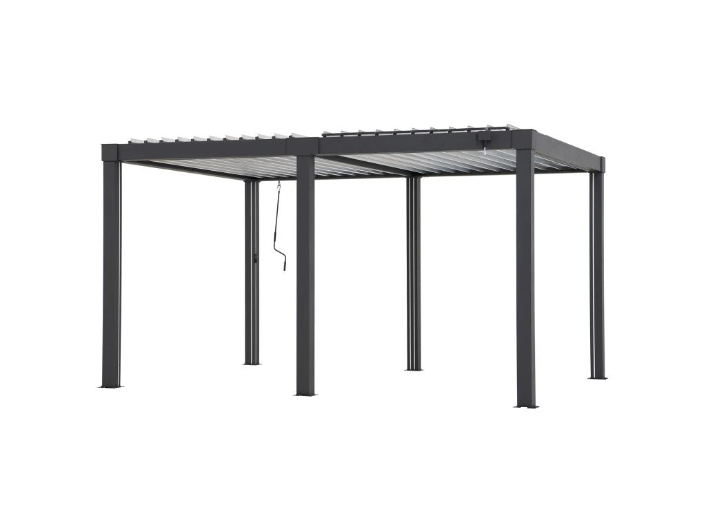 Pergola extérieure Matterhorn 406x306 cm LED toit à lames