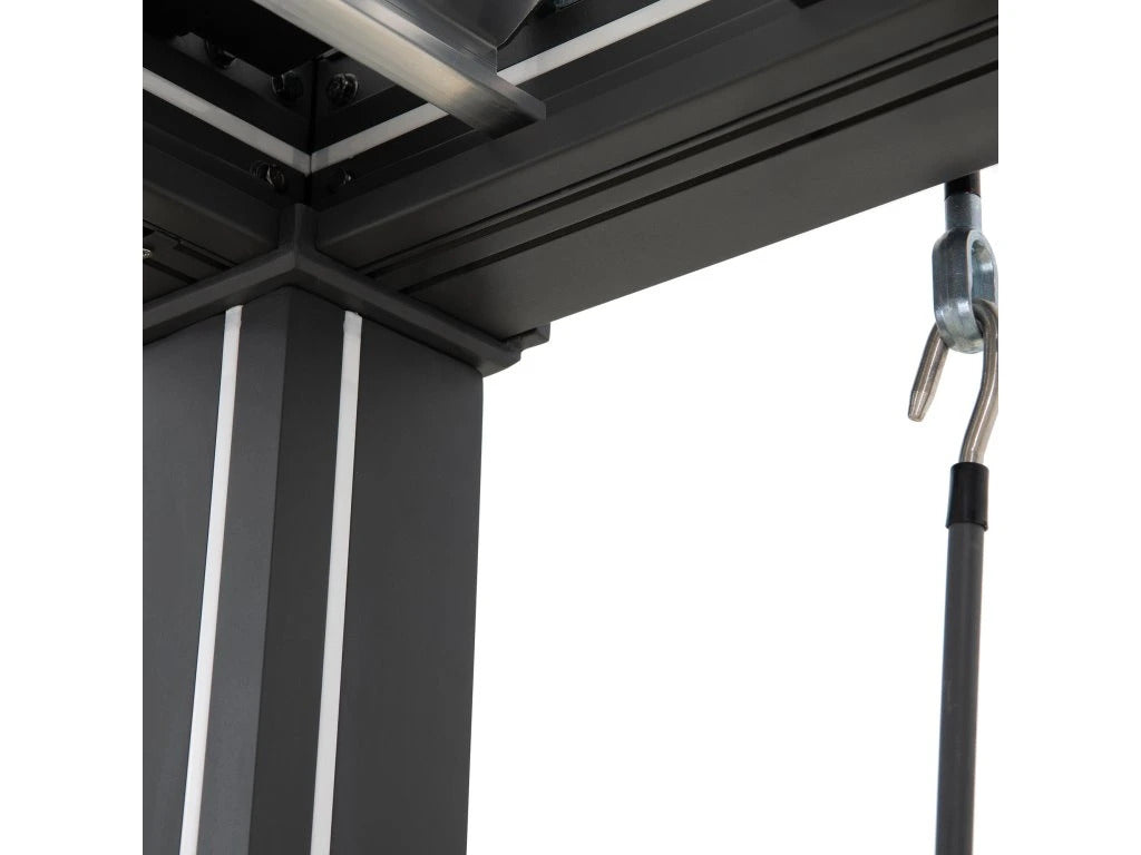 Pergola extérieure Matterhorn 406x306 cm LED toit à lames