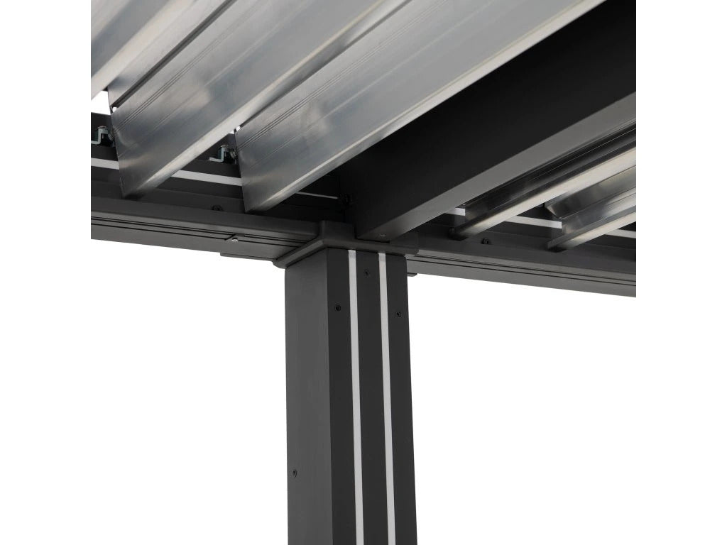 Pergola extérieure Matterhorn 406x306 cm LED toit à lames