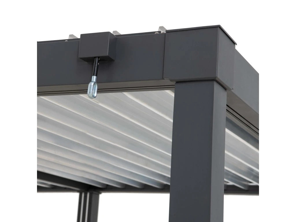 Pergola extérieure Matterhorn 406x306 cm LED toit à lames
