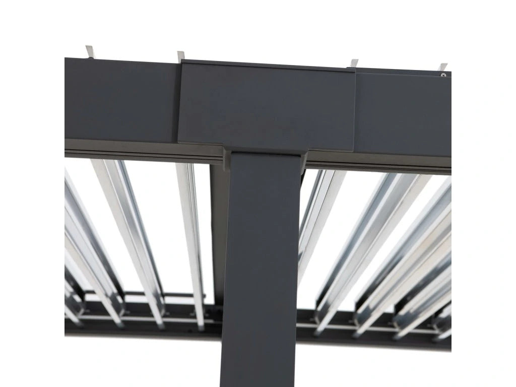 Pergola extérieure Matterhorn 406x306 cm LED toit à lames