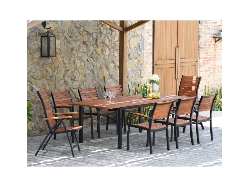 Table de jardin rectangulaire pliante 6-8 personnes aluminium