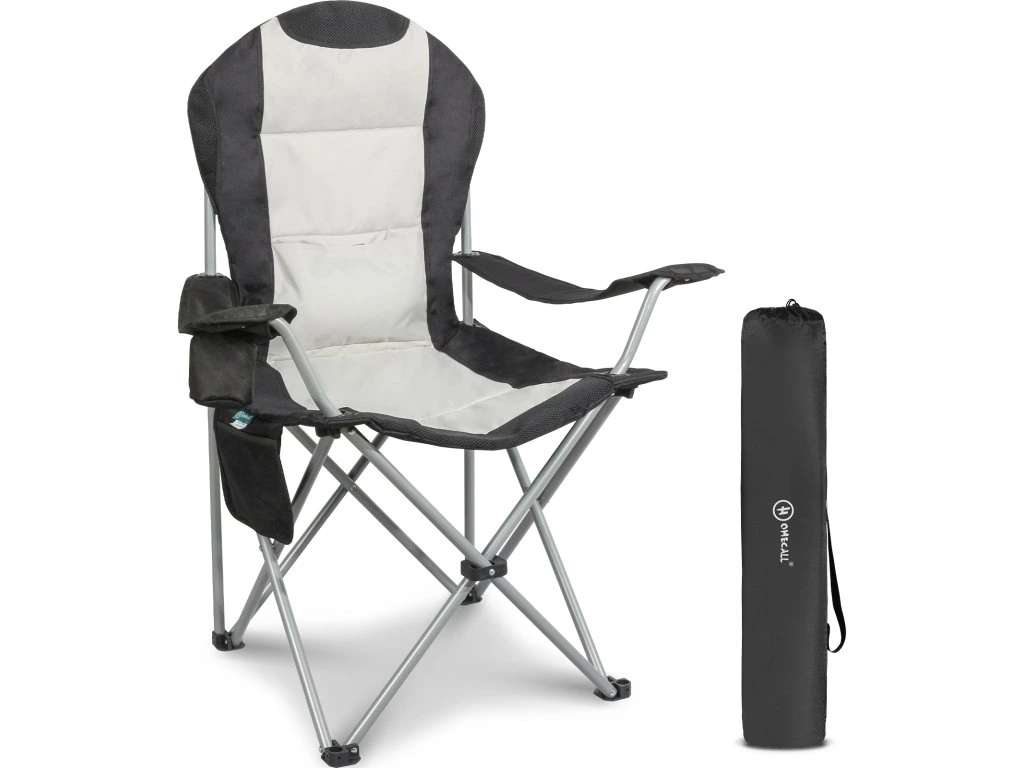 Chaise Pliante Camping Dossier Haut 150 kg Blanche