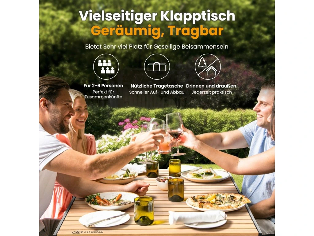 Table pliante camping 180 cm robuste extérieure 6 personnes portable