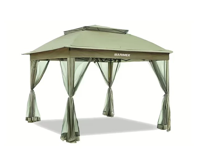 Tonnelle de Jardin 3x3 Beige avec Moustiquaires