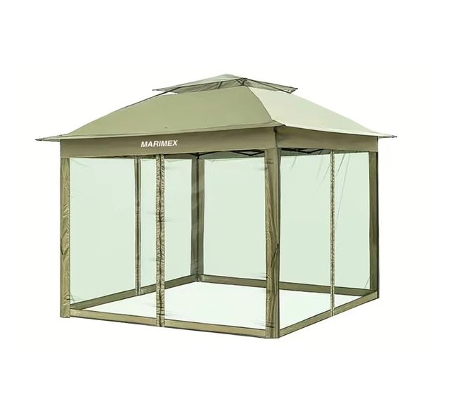 Tonnelle de Jardin 3x3 Beige avec Moustiquaires