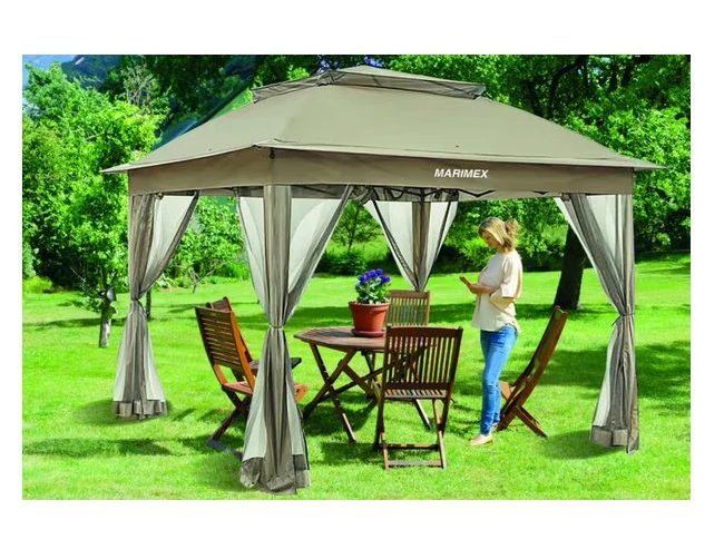 Tonnelle de Jardin 3x3 Beige avec Moustiquaires