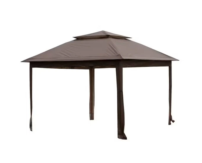Tonnelle de jardin pliante 3x3 m Vista marron avec moustiquaires