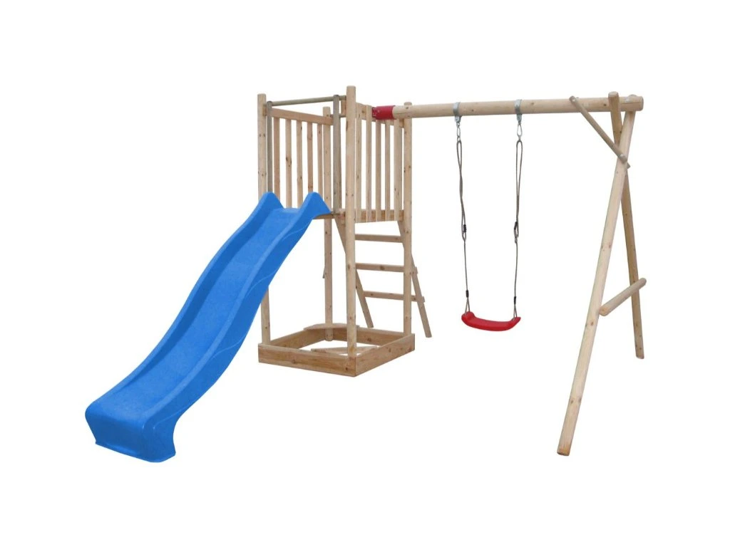 Aire de jeux jardin avec toboggan 2,2m, balançoire enfants
