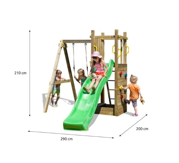 Aire de jeux jardin avec toboggan balançoire enfants extérieur