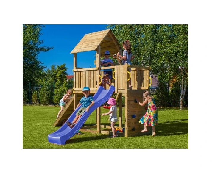 Aire de jeux extérieur avec toboggan et balançoire PLAY BASIC 003