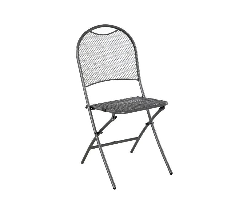 Salon de jardin pliable 2 places, table 70x70 cm et 2 chaises en métal