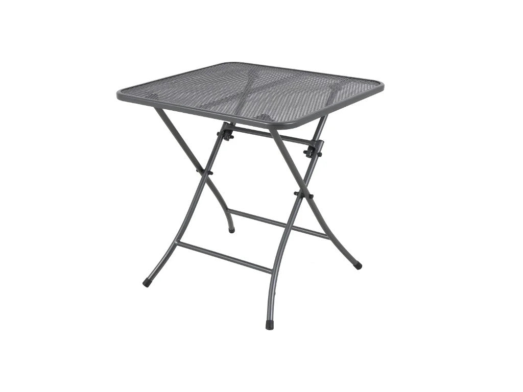 Salon de jardin pliable 2 places, table 70x70 cm et 2 chaises en métal