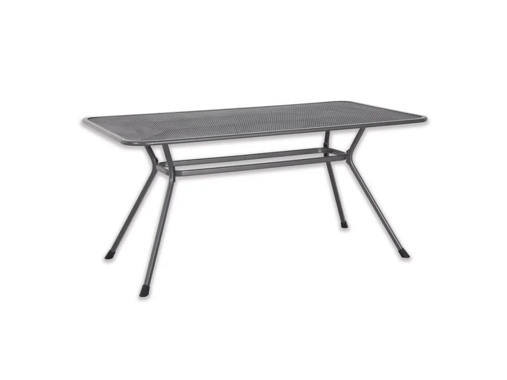 Table de jardin TAVIO en métal gris 160 x 90 x 74 cm