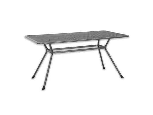 Table de jardin TAVIO en métal gris 160 x 90 x 74 cm