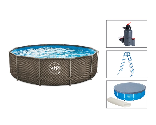 Piscine hors sol 549 cm avec filtre à sable et échelle kit complet