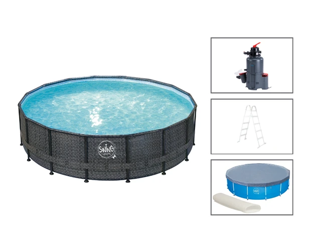 Piscine hors sol 5,49 x 1,32 m kit complet filtre sable échelle