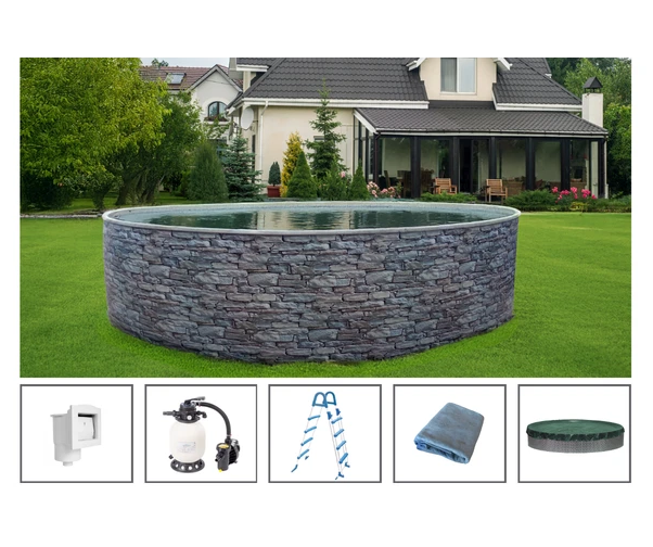 Piscine hors sol Azuro 4.6m kit complet filtre sable échelle jardin