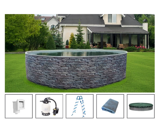Piscine hors sol Azuro 4.6m kit complet filtre sable échelle jardin