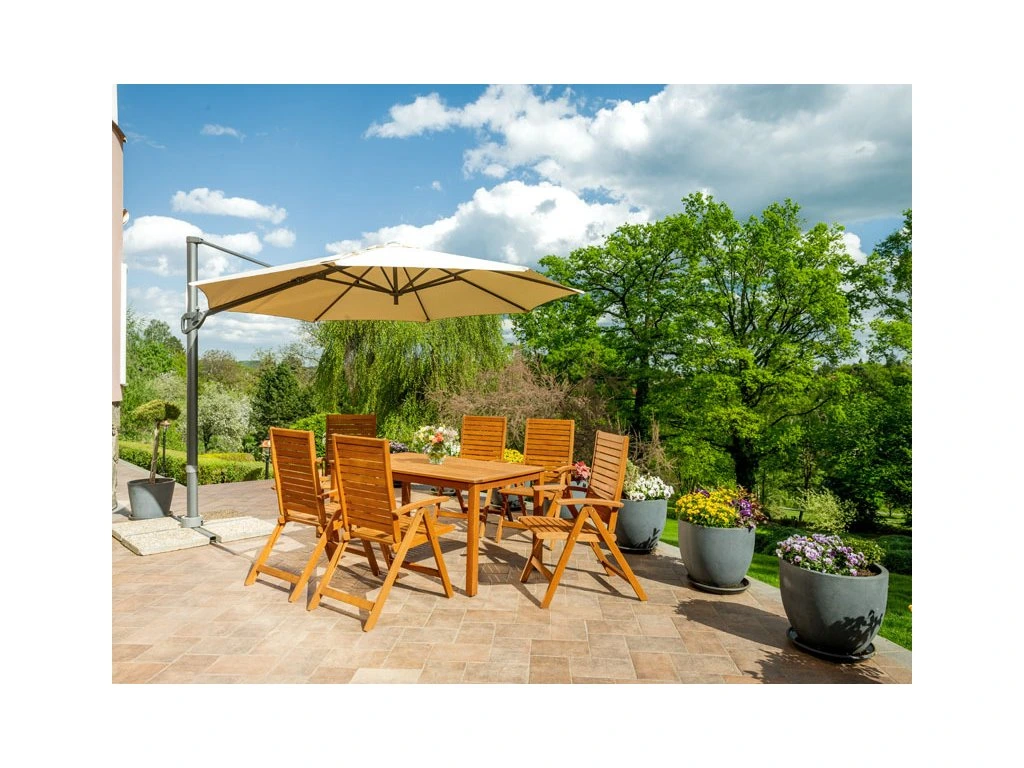 Parasol jardin 3m aluminium SANTORINI UV50