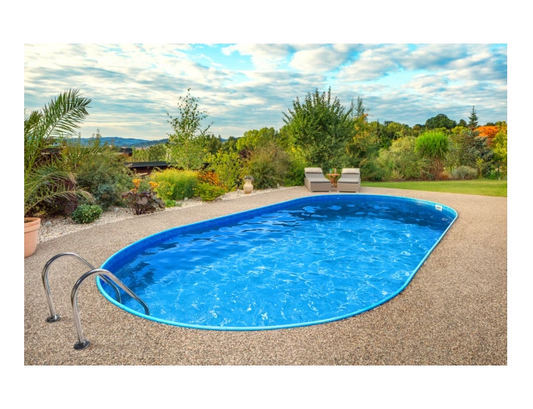 Piscine ovale 10 m kit complet acier avec filtre et échelle