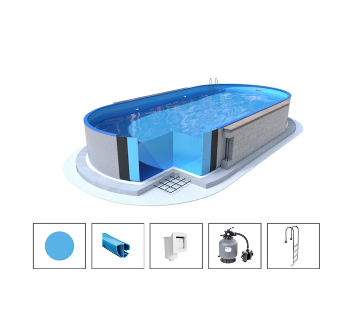 Piscine hors sol ovale 5x11 m kit complet avec filtre sable