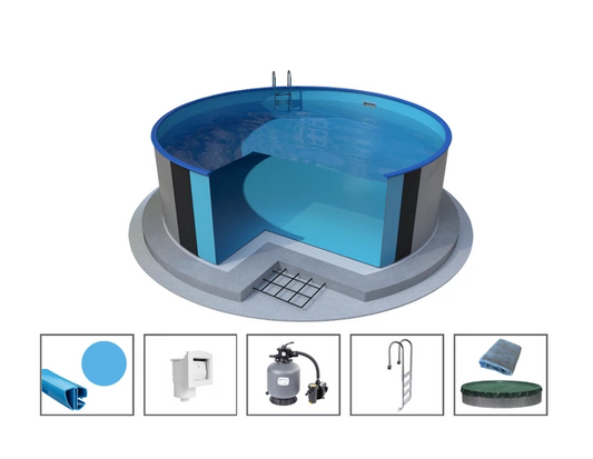 Piscine hors sol 5m Ibiza kit complet avec filtre sable et échelle