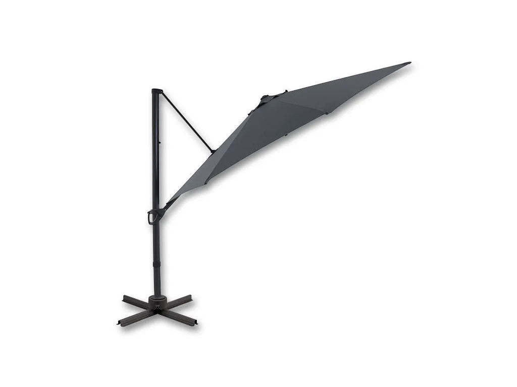 Parasol déporté Borneo 3,5 m gris 360° UPF 50+