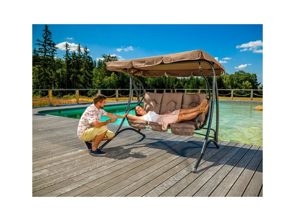 Balancelle de Jardin 3 Places avec Toit RIO  (190x139x163cm)