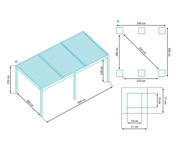 Pergola bioclimatique 3x5,9 m aluminium anthracite