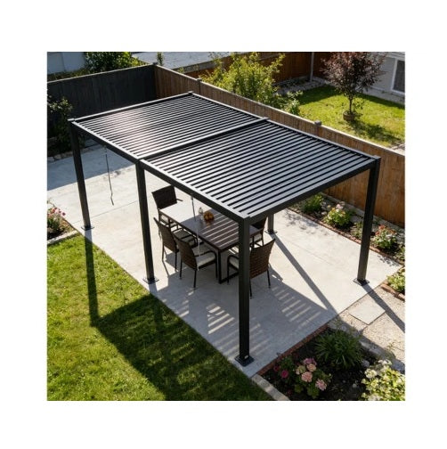 Pergola bioclimatique 3x5,9 m aluminium anthracite