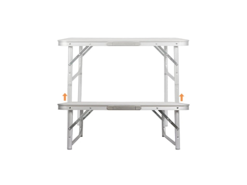 Table pliante camping réglable aluminium MDF 75x55 cm