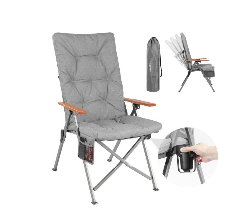 Chaise pliante camping inclinable rembourrée 4 positions