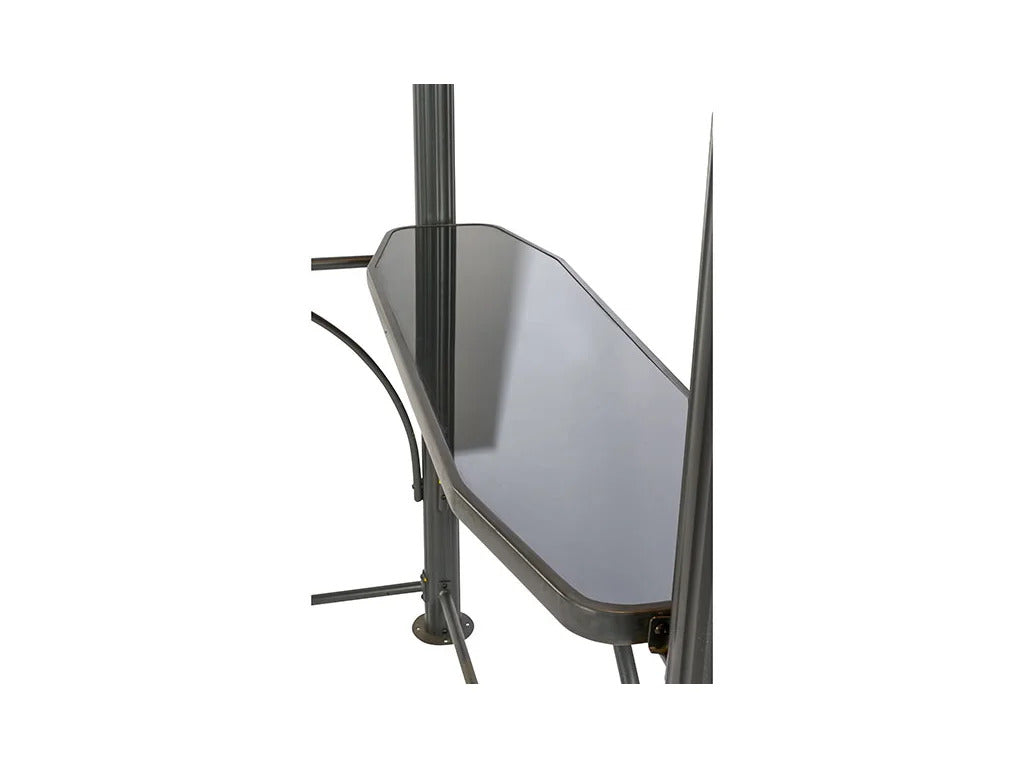 Abri barbecue en acier avec toit rigide et 2 étagères 236 x 150 x 235 cm