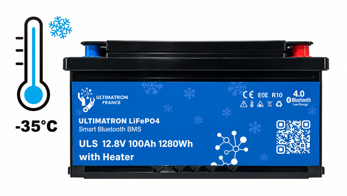 Batterie lithium 100Ah sous siège chauffante Ultimatron
