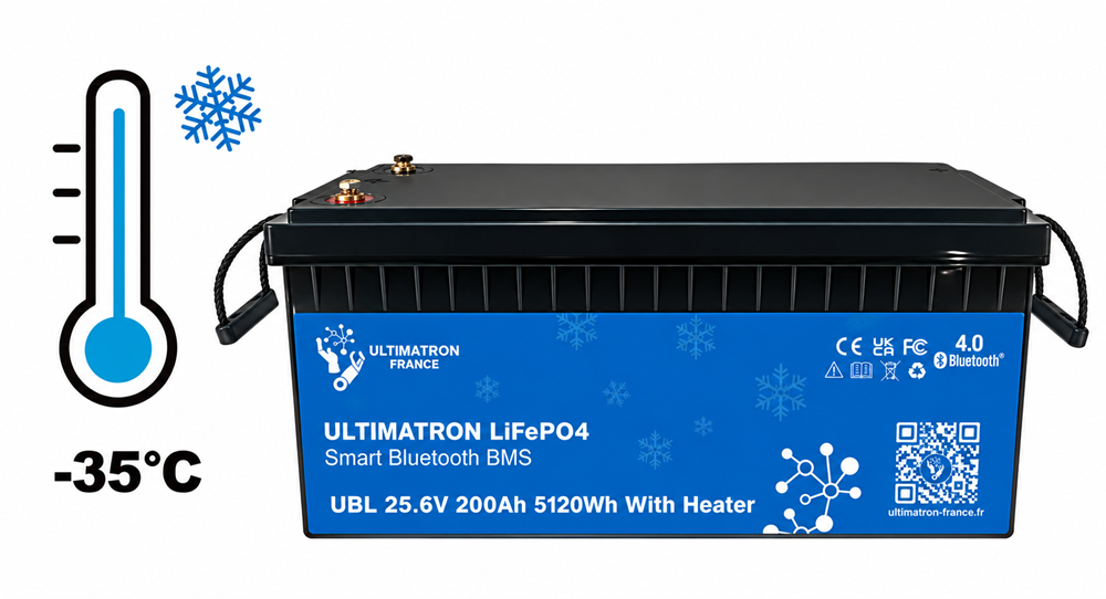 Batterie LiFePO4 Ultimatron 24 V 200 Ah avec chauffage