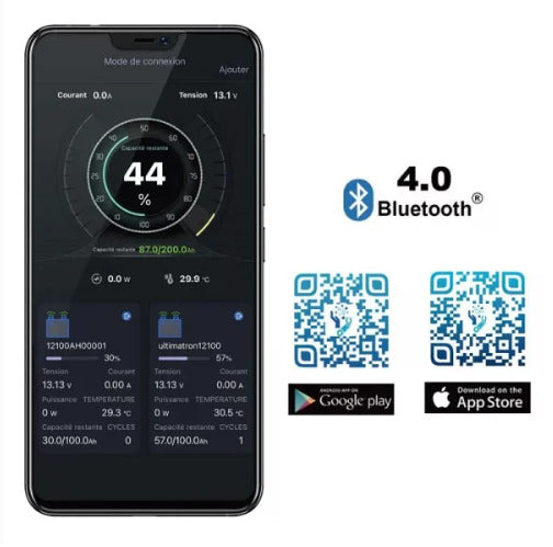 Batterie lithium 100Ah sous siège chauffante Ultimatron