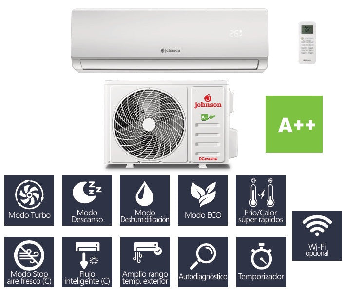Climatiseur Split Johnson Teide Inverter 3,4 kW A++ Chaud Froid