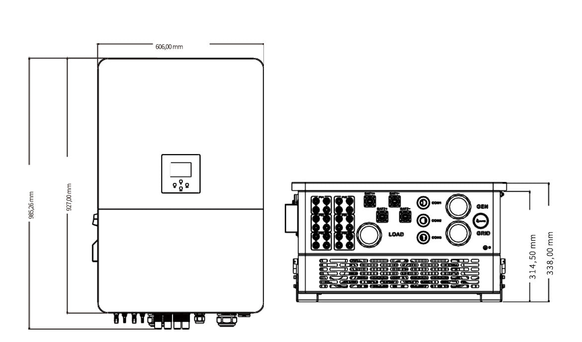 Onduleur hybride triphasé Deye 80 kW haute tension avec 6 MPPT